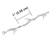 Shark Tail Sterling Silver Link Bracelet TBG575 - Bracelets